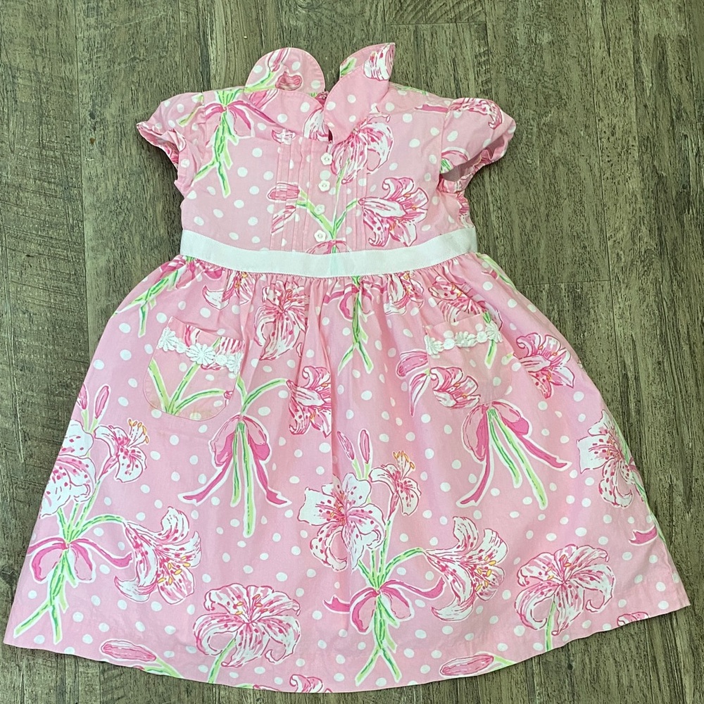 Lilly Pulitzer Pink and Green Floral Kids Dress